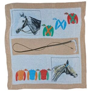 Equestrian Scarf Horses Racing‎ Jockey Theme Art Square Scarf (R)